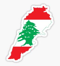 Flag Map of Lebanon Sticker