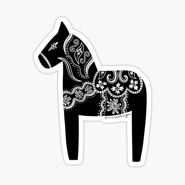 Dala Horse (Ink) Sticker