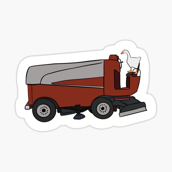 goose on a zamboni Sticker