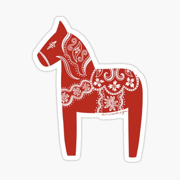 Dala Horse (Scarlet) Sticker