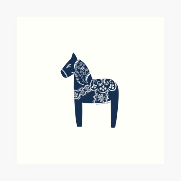 Item preview, Dala Horse (Navy) designed and sold by ameredesign.