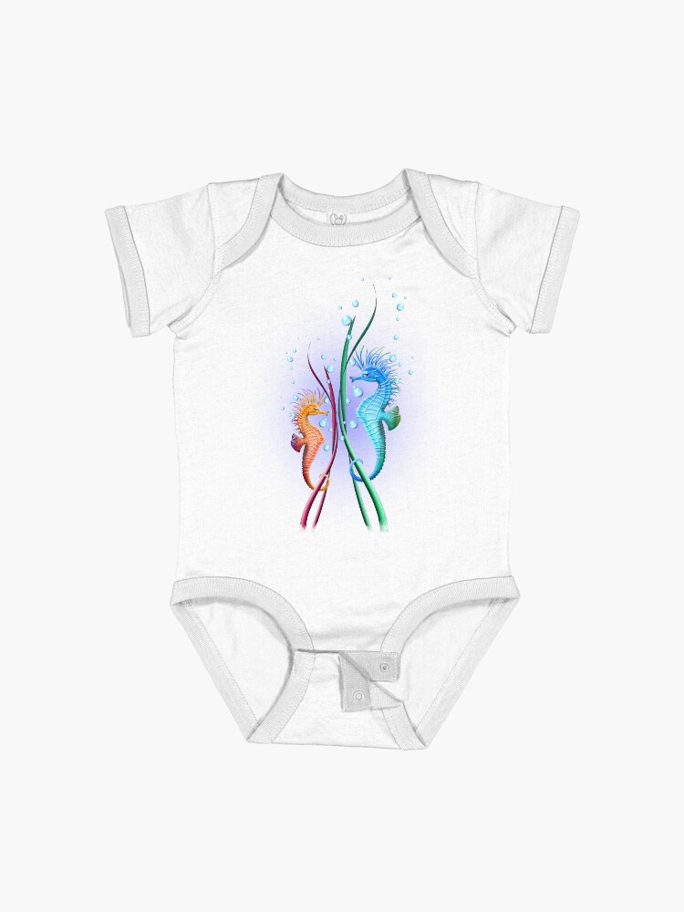Thumbnail 1 of 2, Baby One-Piece, Seahorses Underwater cute Creatures designed and sold by BluedarkArt.