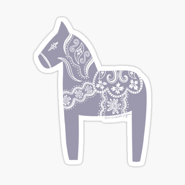 Dala Horse (Lavender) Sticker