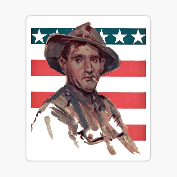 Illustration of an American Soldier from WWI Sticker