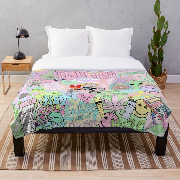 Weed collage Throw Blanket