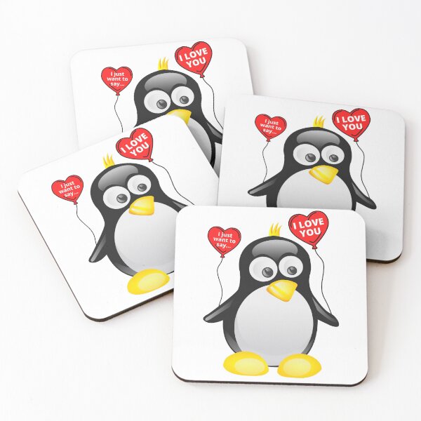 Item preview, I love you from cute penguin | Valentine's day | Celebrate love | Heart balloons designed and sold by TatianaLG.