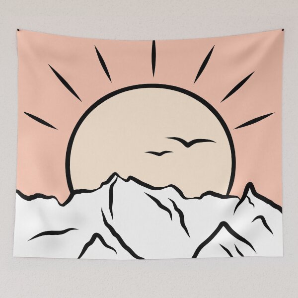 Item preview, Pink Summer Mountain Sunset Nature Scene designed and sold by mimawilkins.