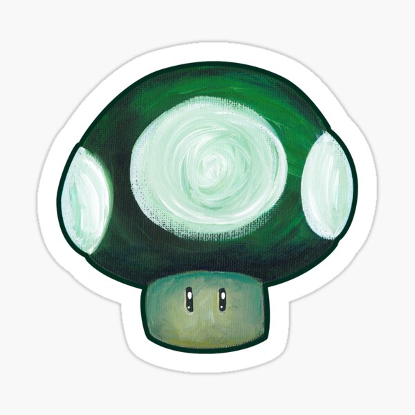 One Up! Green Mushroom Sticker
