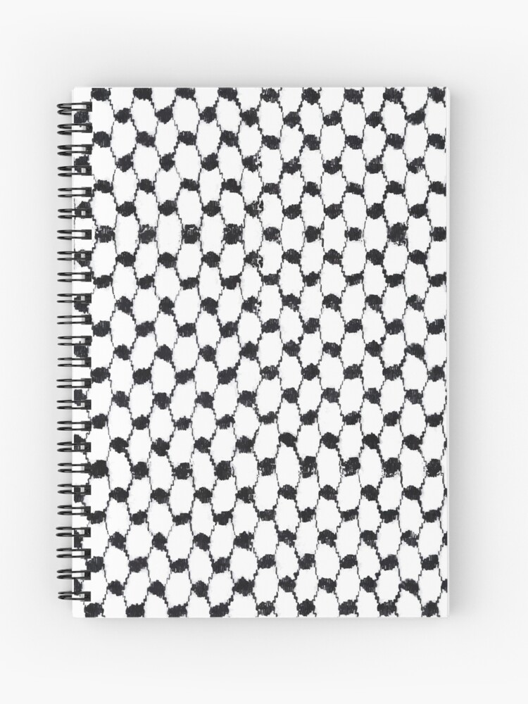 Palestinian Hatta Kufiya Folk Pattern #2-Black, Palestine Arabic  Traditional Keffiyeh Design Spiral Notebook for Sale by Hurriyyatee  Palestine