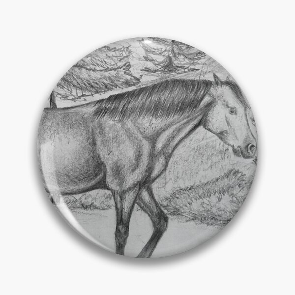 Item preview, Horse in the forest pencil drawing designed and sold by horseaddicted.