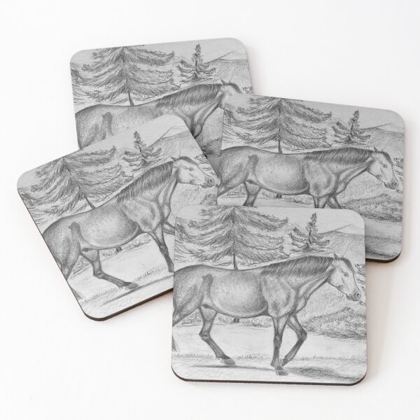 Item preview, Horse in the forest pencil drawing designed and sold by horseaddicted.