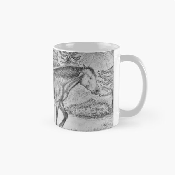 Item preview, Horse in the forest pencil drawing designed and sold by horseaddicted.