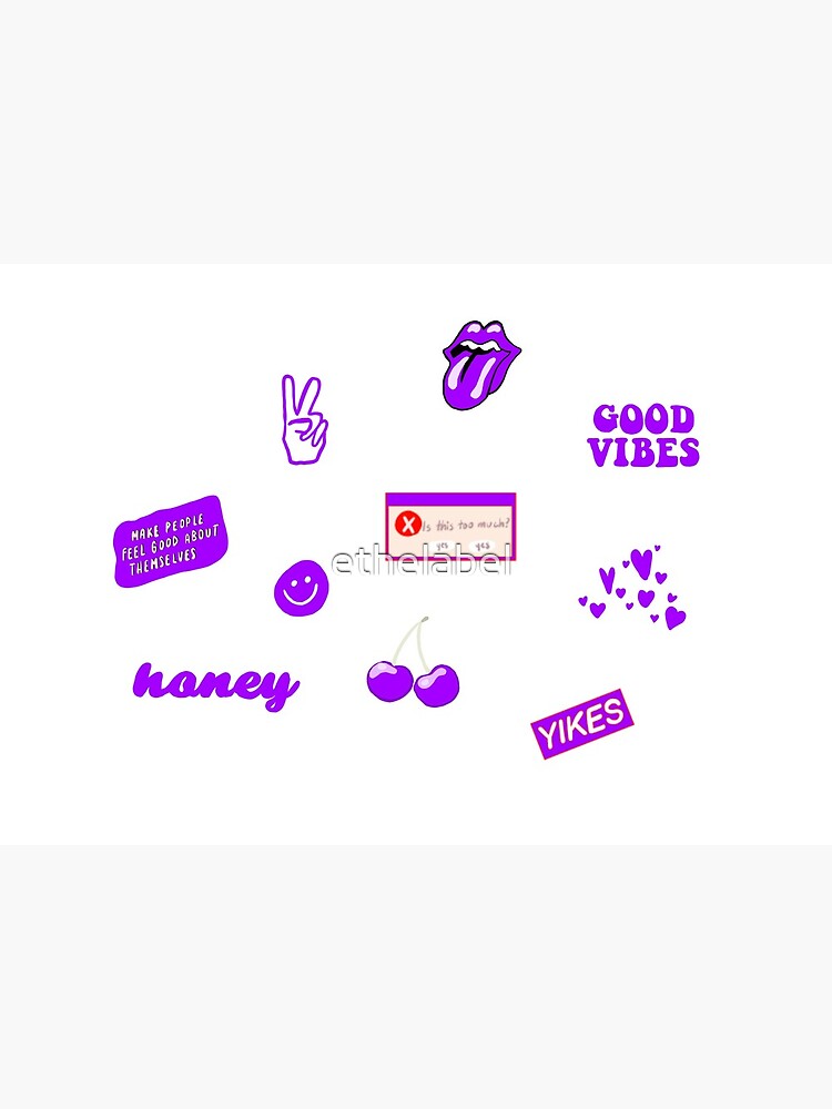 Purple Aesthetic Sticker Pack Art Print By Ethelabel Redbubble 3303