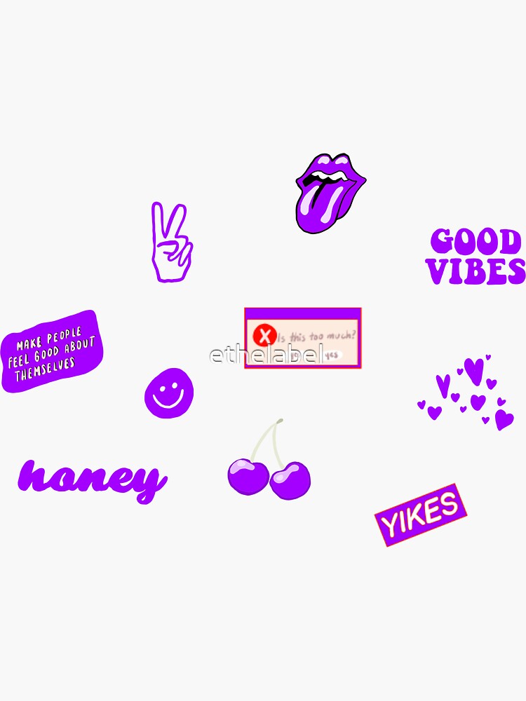 Purple Aesthetic Sticker Pack Sticker By Ethelabel Redbubble 2242