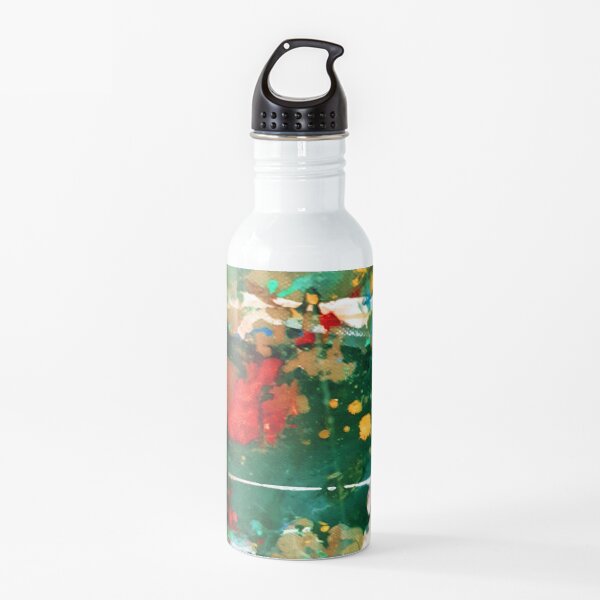 Perception in Green by Adelaide Artist Avril Thomas Water Bottle