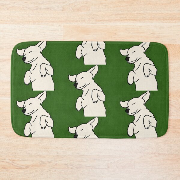 Item preview, White Frolicking Puppy on Green designed and sold by Rocket-To-Pluto.