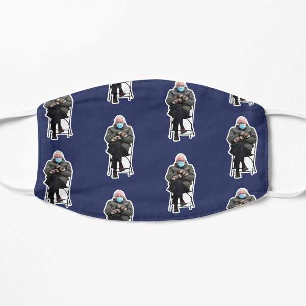 Bernie Sander at the 2021 inauguration Flat Mask