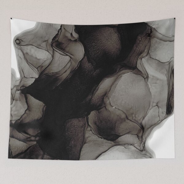 Item preview, Black Abstract 123 Alcohol Ink Painting by Herzart designed and sold by herzart.