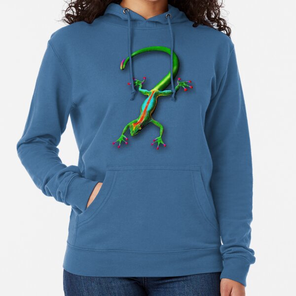 Gecko Lizard Rainbow Colors Lightweight Hoodie