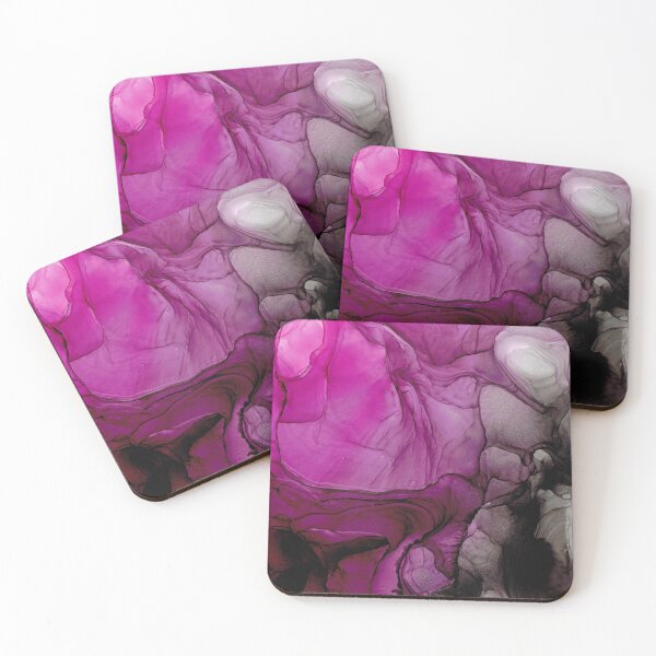 Item preview, Pink Purple Black Abstract 123 Alcohol Ink Painting by Herzart designed and sold by herzart.