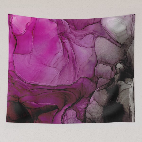 Item preview, Pink Purple Black Abstract 123 Alcohol Ink Painting by Herzart designed and sold by herzart.