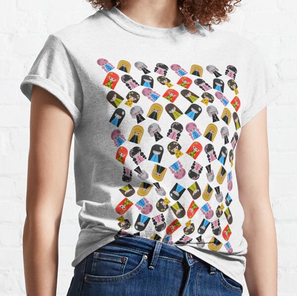 Kokeshi Doll multiprint design Classic T-Shirt