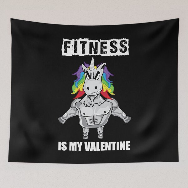 Item preview, Fitness Is My Valentine - Funny Valentine's Day Workout Unicorn designed and sold by LordAudes.