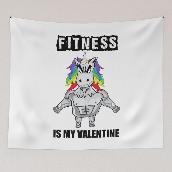 Item preview, Fitness Is My Valentine - Funny Valentine's Day Workout Unicorn designed and sold by LordAudes.