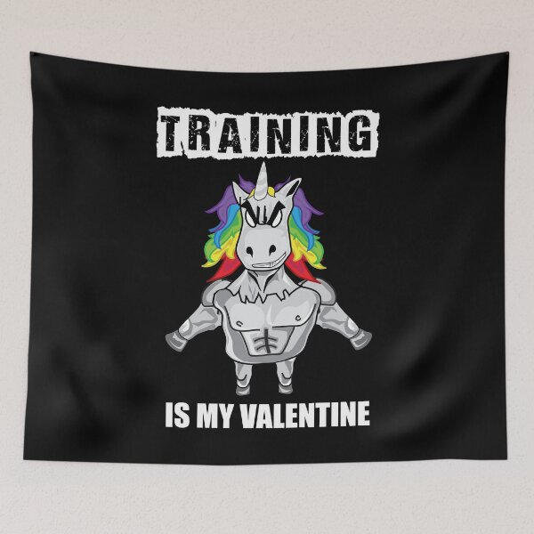 Item preview, Training Is My Valentine - Funny Valentine's Day Fitness Unicorn designed and sold by LordAudes.