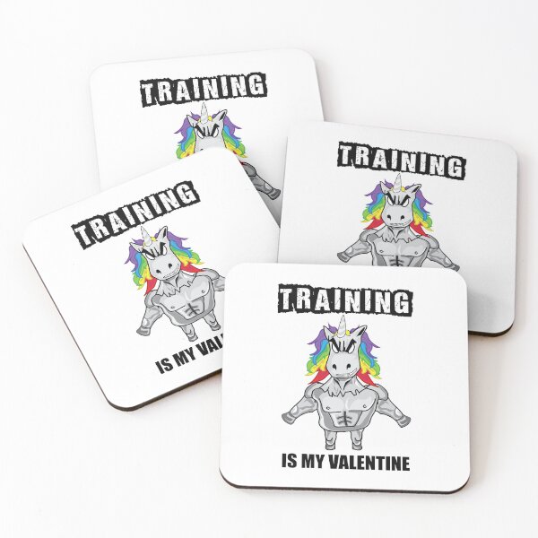 Item preview, Training Is My Valentine - Funny Valentine's Day Fitness Unicorn designed and sold by LordAudes.