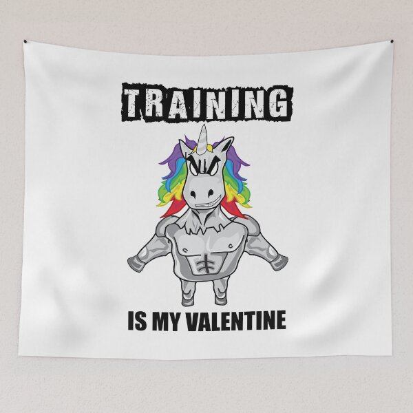 Item preview, Training Is My Valentine - Funny Valentine's Day Fitness Unicorn designed and sold by LordAudes.