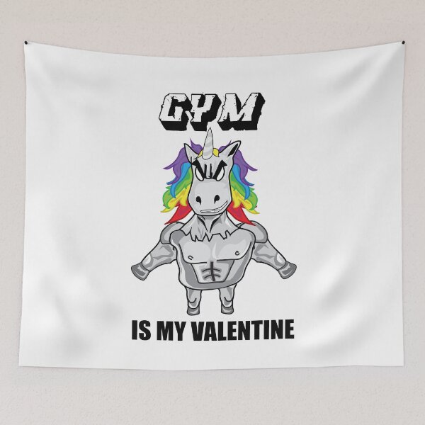Item preview, GYM Is My Valentine - Funny Valentine's Day Fitness Unicorn designed and sold by LordAudes.