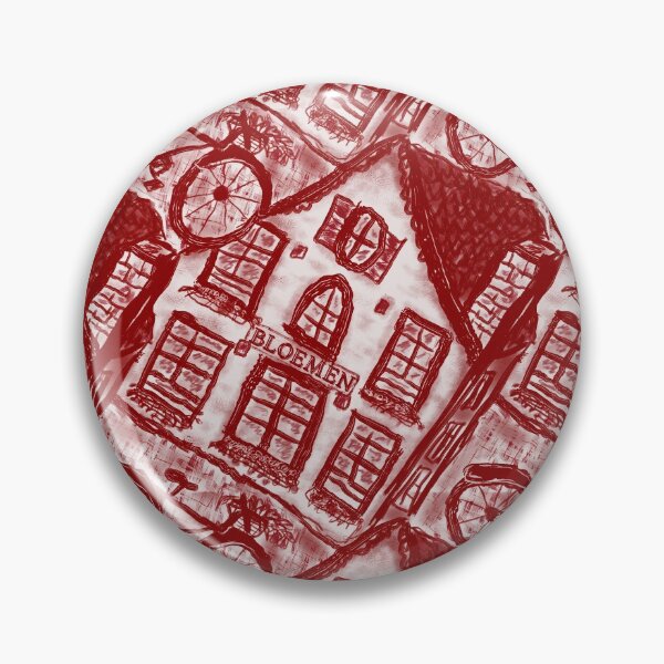 Item preview, Dutch Flower shop & bicycles pattern In red designed and sold by SaltCitySage.