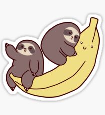 Sloths and Giant Banana Sticker
