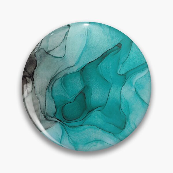 Item preview, Turquoise and Black 1 Abstract 123 Alcohol Ink Painting by Herzart designed and sold by herzart.