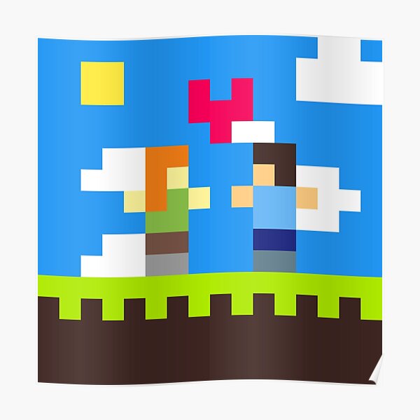 Minecraft Pixel Posters Redbubble