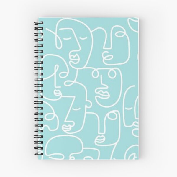 Item preview,  Doodle Faces On Sky Blue Background Emotions designed and sold by AMS-ART.
