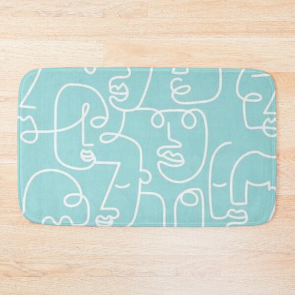 Item preview,  Doodle Faces On Sky Blue Background Emotions designed and sold by AMS-ART.