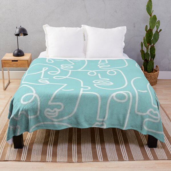 Item preview,  Doodle Faces On Sky Blue Background Emotions designed and sold by AMS-ART.