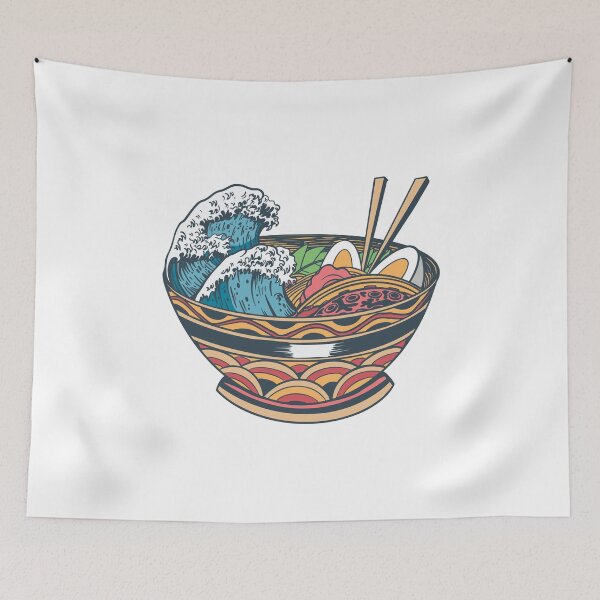Item preview, Ocean Waves In Ramen Bowl designed and sold by OnepixArt.