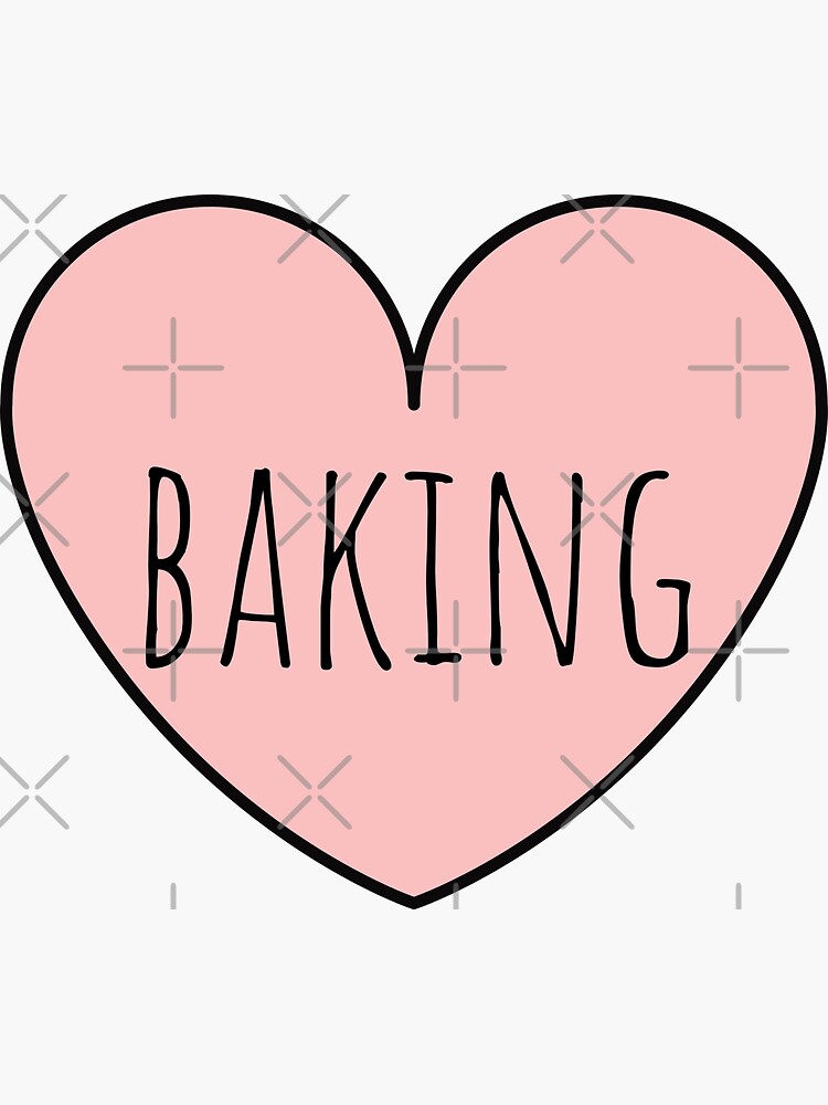 "I Love Baking Pink Heart" Sticker for Sale by KarolinaPaz Redbubble
