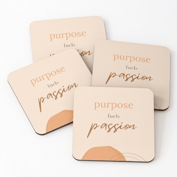 Item preview, Purpose fuels passion - tan brown organic shapes designed and sold by RRdesigned.