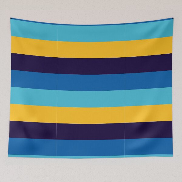 Item preview, Modern minimalist stripe pattern - yellow and blues designed and sold by TalBright.