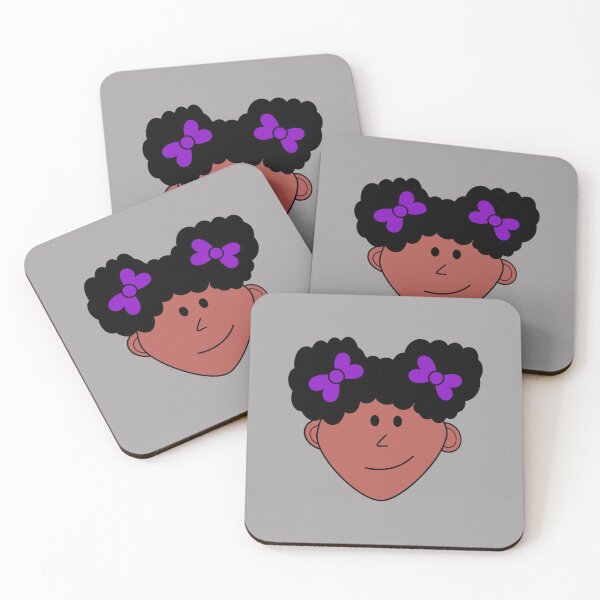 Item preview, Black Girl Purple Bows designed and sold by SilkenDove.