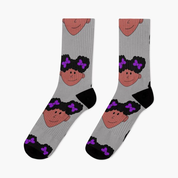 Item preview, Black Girl Purple Bows designed and sold by SilkenDove.