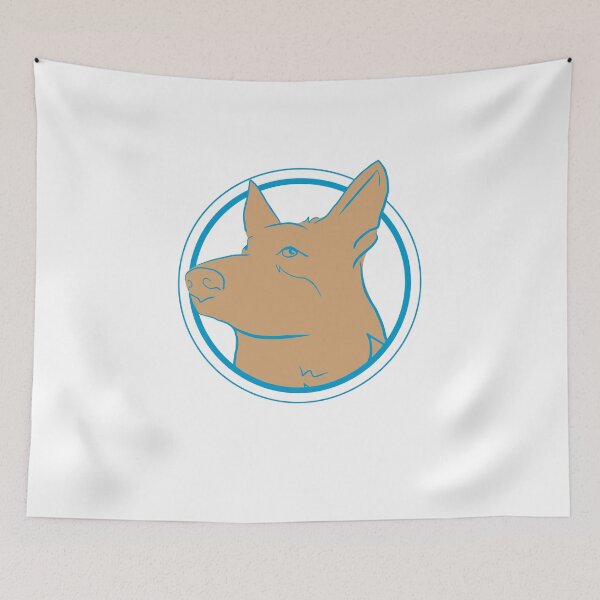 Item preview, Can Palleiro head Circle without letter filled brown blue stroke designed and sold by Fulgenl.