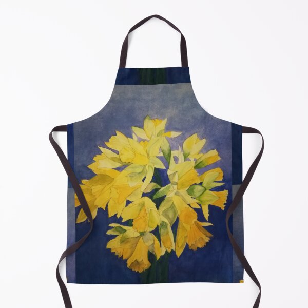 Item preview, Daffodils watercolour painting with a deep purple blue background. designed and sold by esvb.