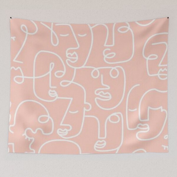Item preview, Doodle Faces On Peach Background Emotions designed and sold by AMS-ART.
