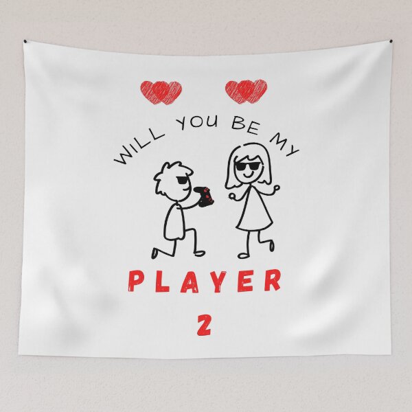 Item preview, Will You Be My Player 2 Funny Gaming Valentines Day Gift designed and sold by arteesy.