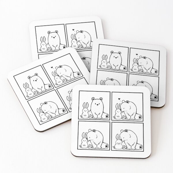 Aperçu de l'œuvre Ours et lapin // baiser // bande dessinée créée et vendue par Caspalpo.